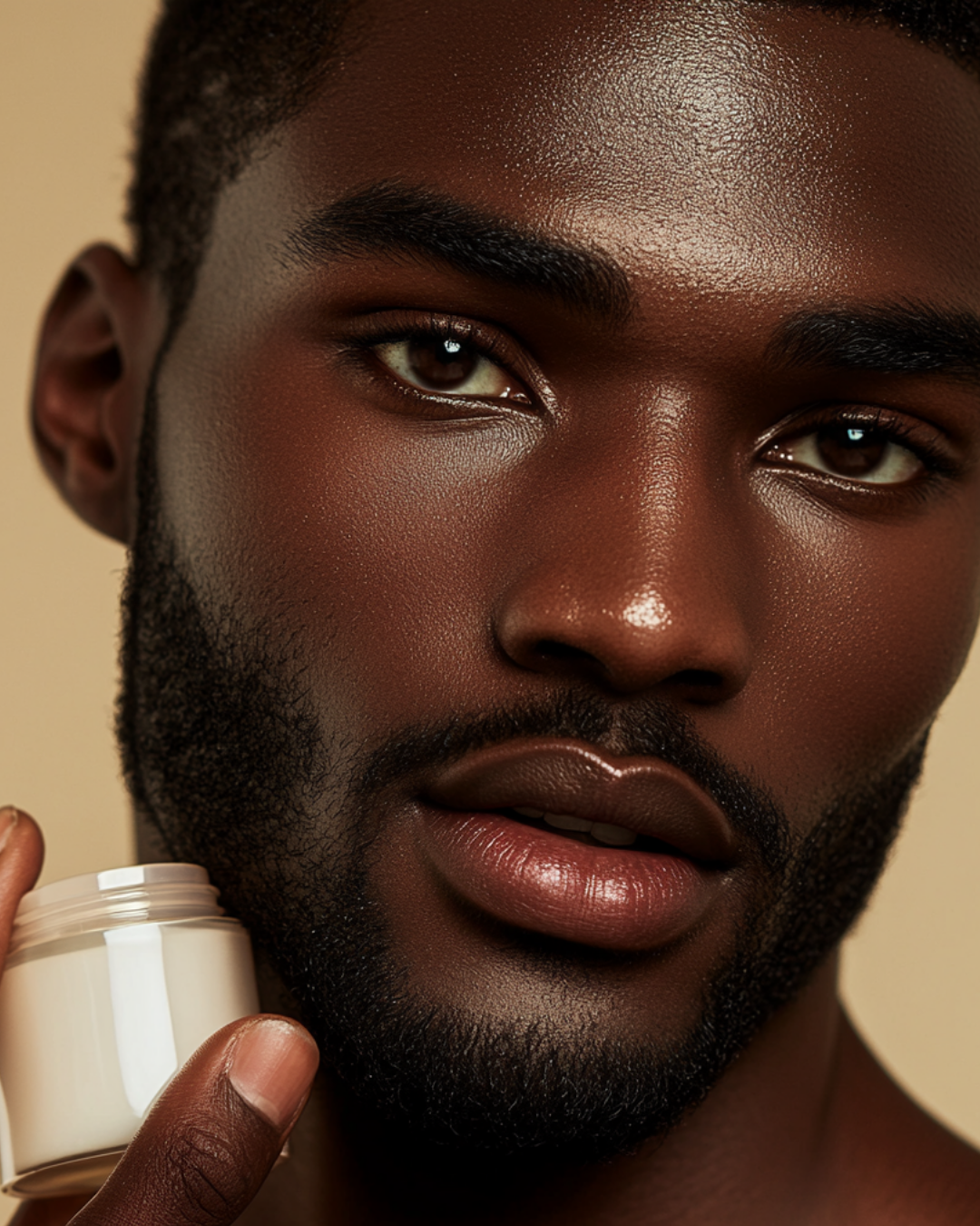 Droplets of JGSS Softening Beard Oil on hand, illustrating lightweight, fast-absorbing, non-greasy formula