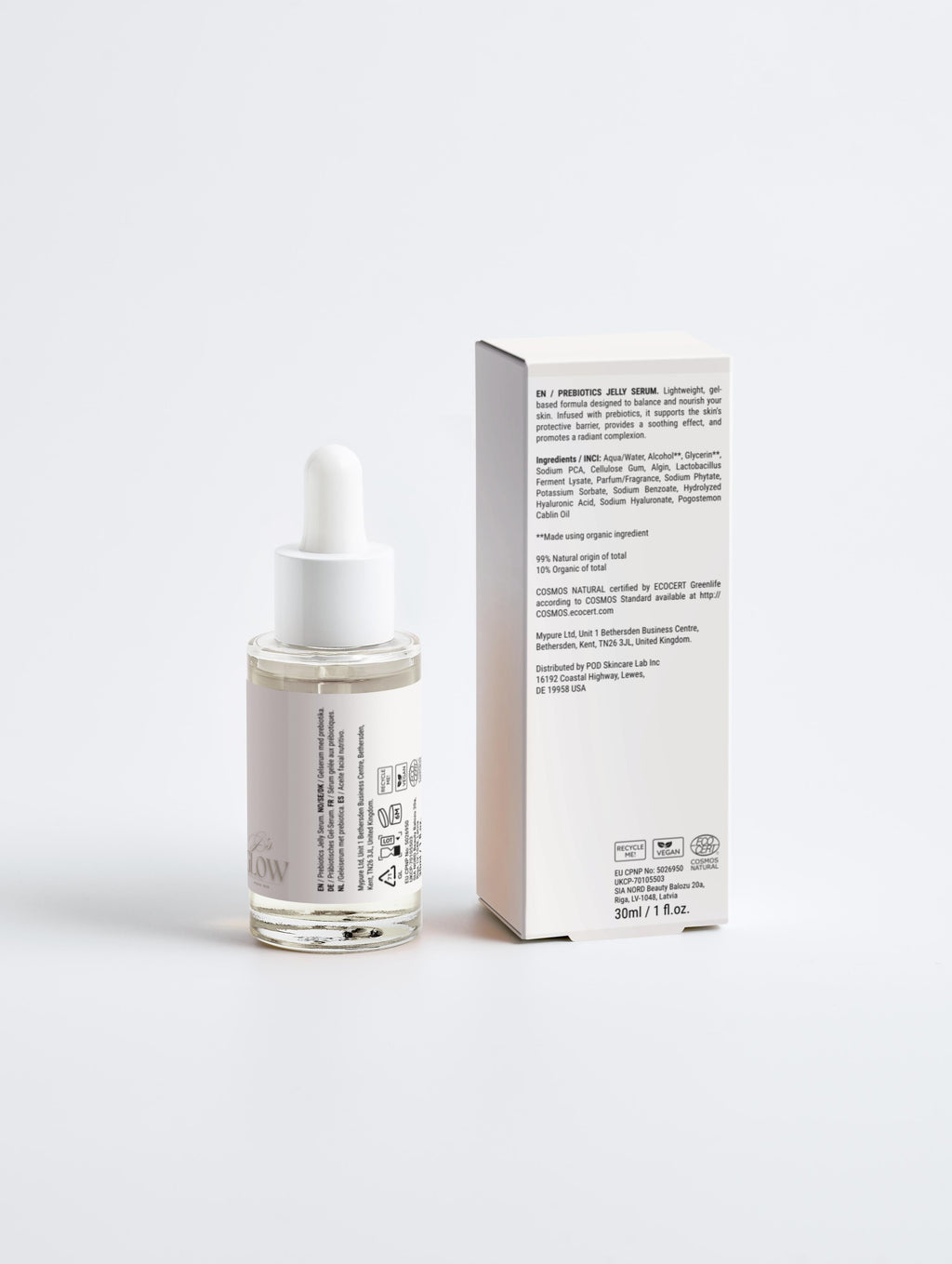 Jelly serum from JGSS with bioactive prebiotics to support healthy, balanced, glowing skin