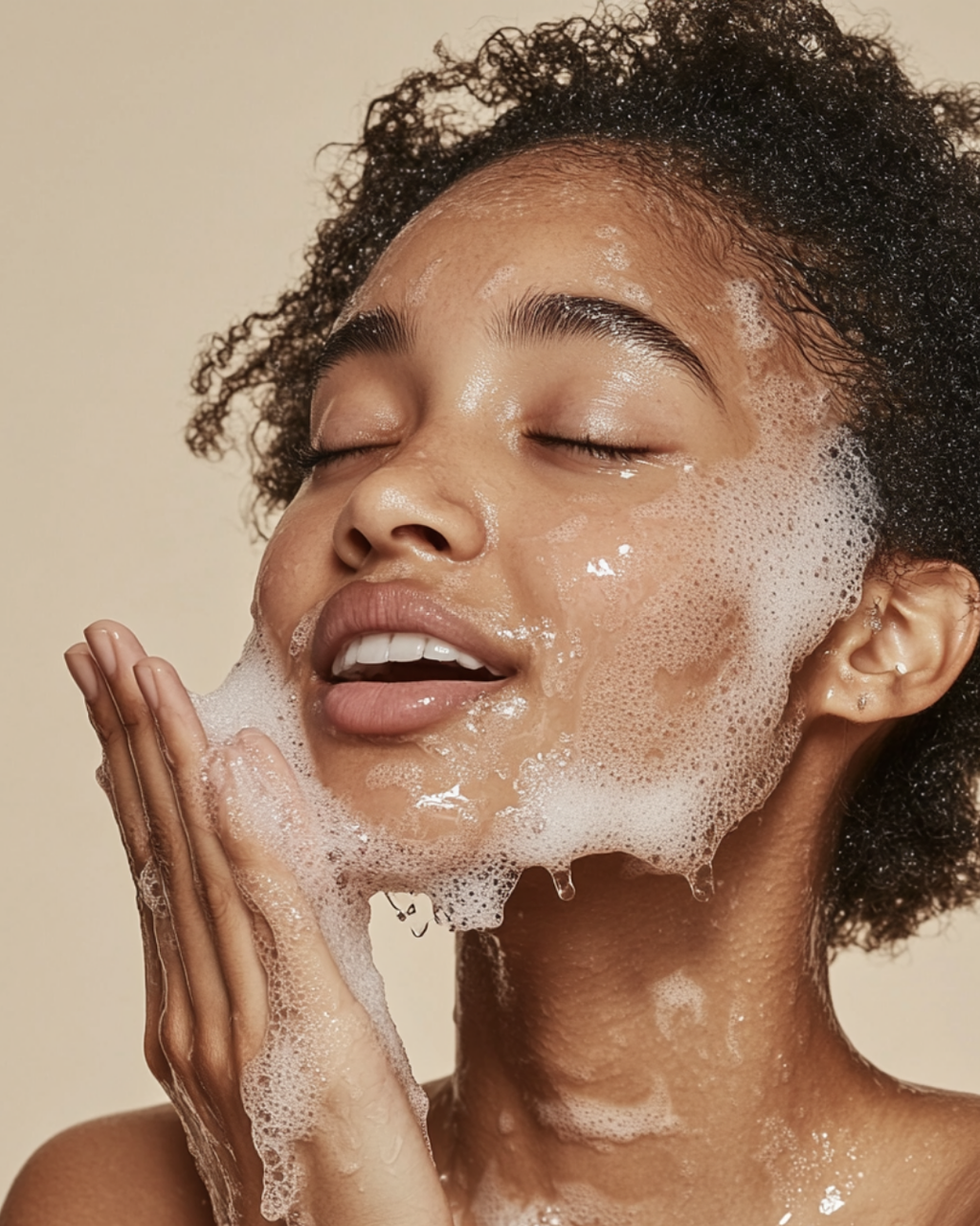 JGSS Purifying Mousse face cleanser with lightweight hydrating mousse texture.