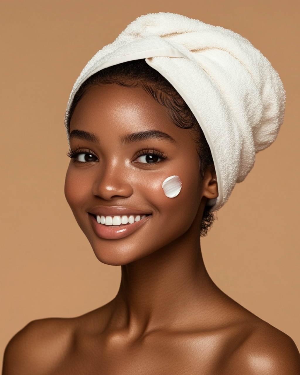 Model applying JGSS Antioxidant Ginkgo Gel Booster to face for radiant, revitalized skin