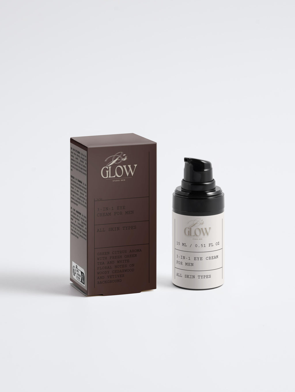 Luxury men's skincare setup featuring JGSS 3-in-1 Eye Cream for Men