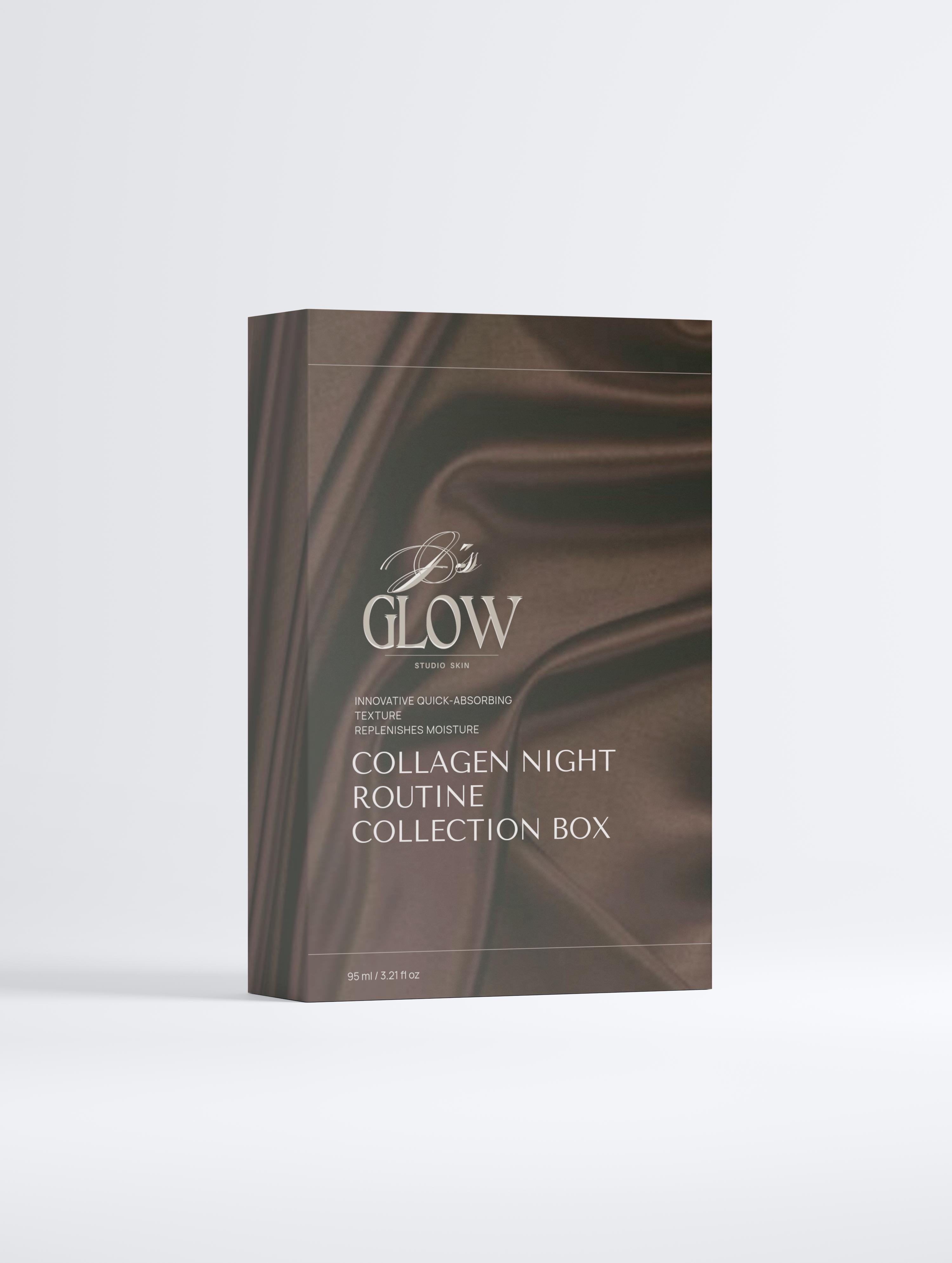 JGSS Collagen Night Routine Collection Box with skincare products for nighttime hydration and anti-aging.
