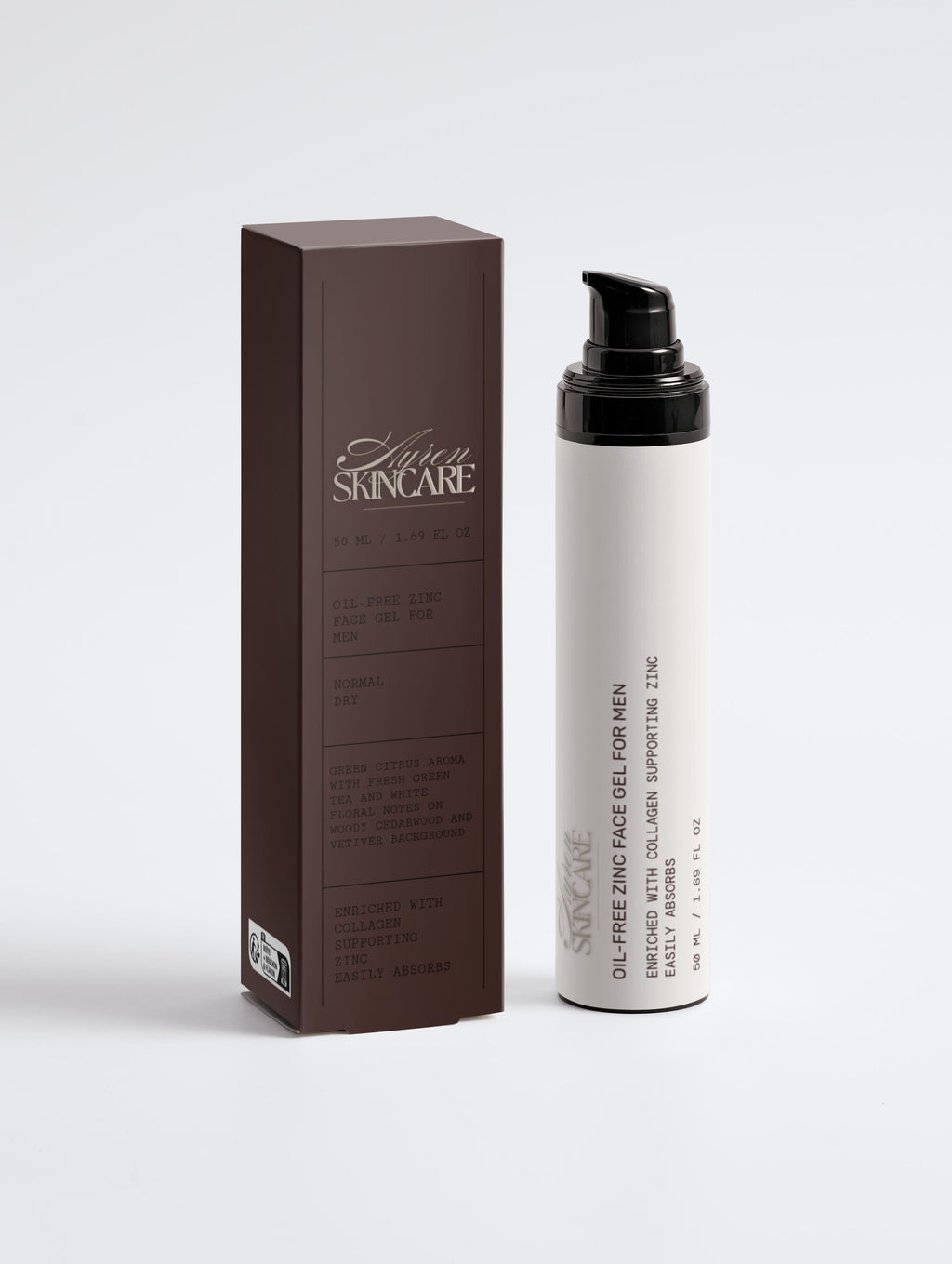 Ayren Skincare Oil-Free Zinc Face Gel for Men with lightweight, fast-absorbing gel texture.