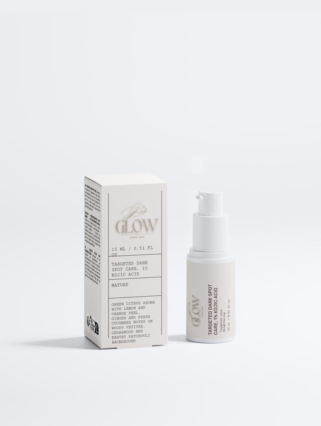 JGSS Brightening Serum with 1% Kojic Acid for targeted dark spot correction.