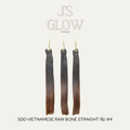 SDD Raw Vietnamese Straight Hair in 1B/4 with natural thickness, silky texture, and subtle brown blend.